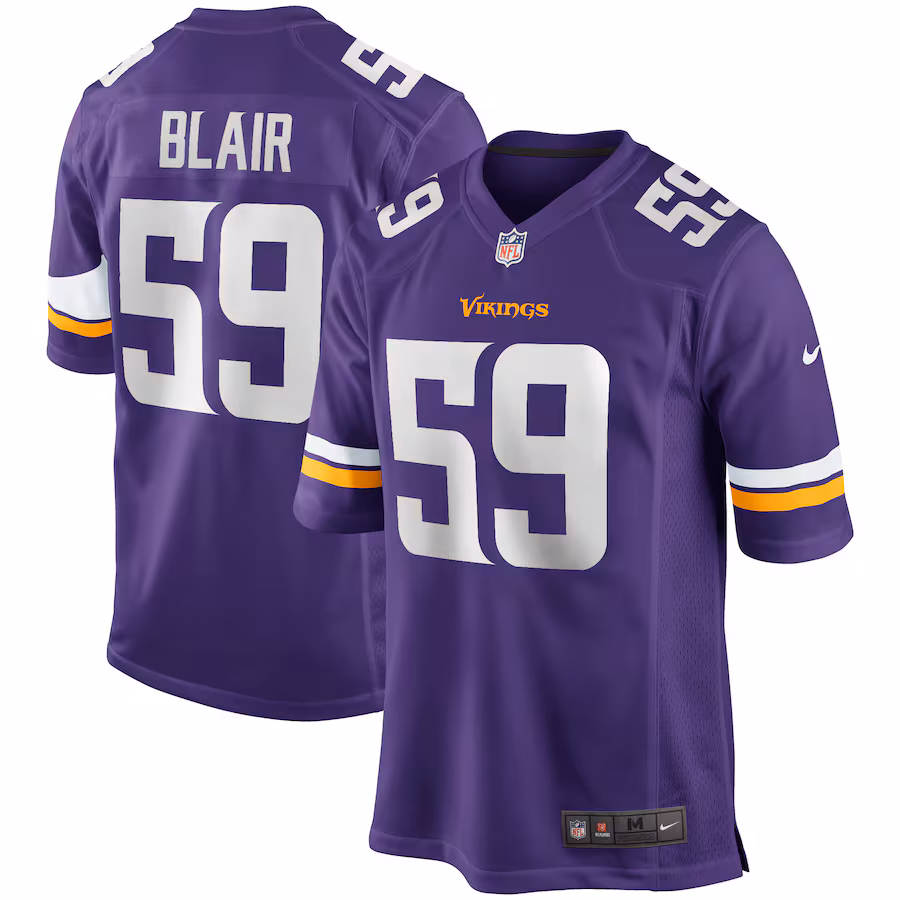 Men's Minnesota Vikings Matt Blair Nike Purple Game Retired Player Jersey - Jersey