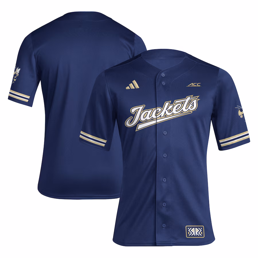 Men's adidas Navy Georgia Tech Yellow Jackets Reverse Retro Replica Baseball Jersey - Jersey