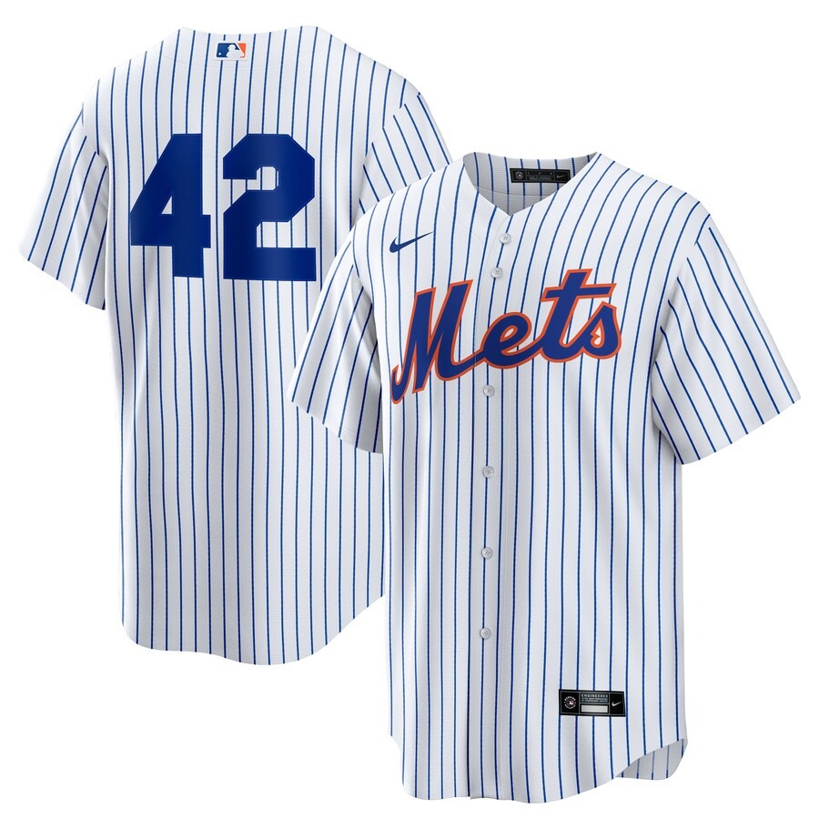 Men's New York Mets Nike White Home 2025 Jackie Robinson Day Replica Jersey - Jersey