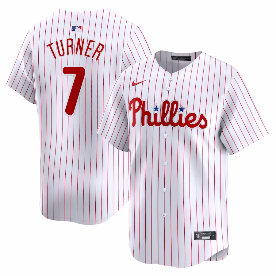 Men's Philadelphia Phillies Trea Turner Nike White Home Limited Player Jersey - Jersey