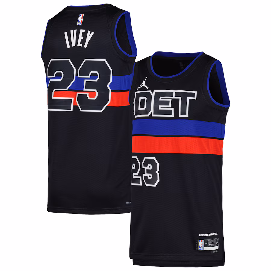Unisex Detroit Pistons Jaden Ivey Jordan Brand Black Swingman Jersey - Statement Edition - Jersey