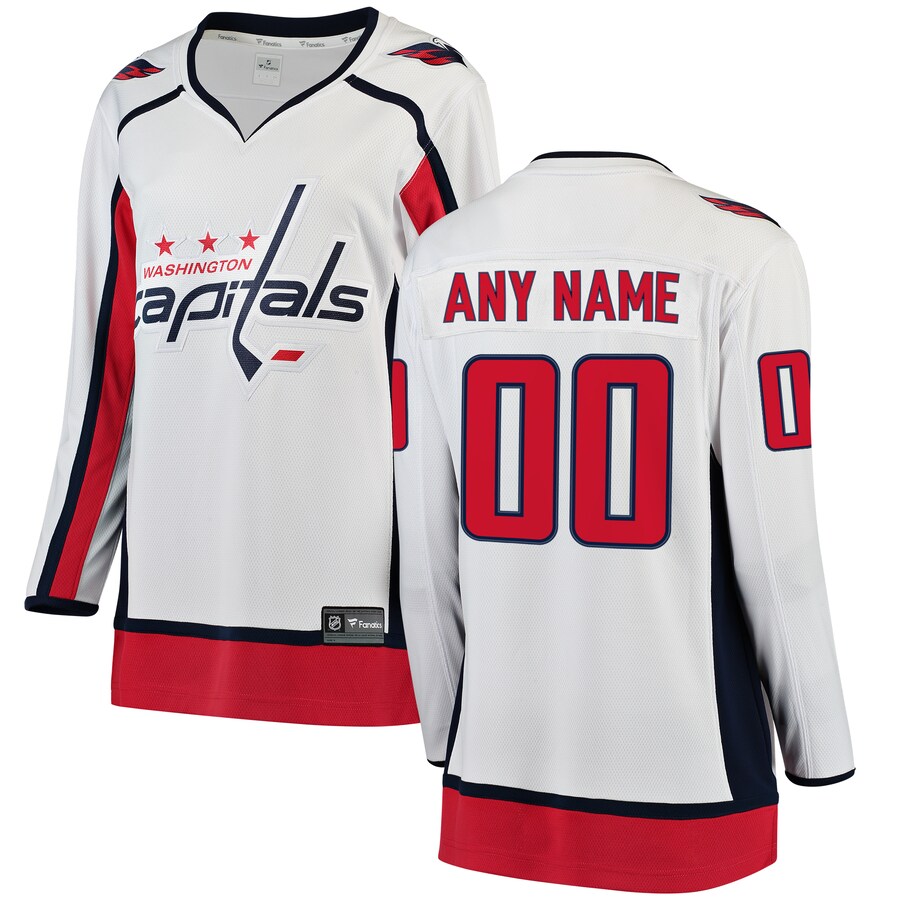 Women's Washington Capitals Fanatics Branded White Away Breakaway Custom Jersey - Jersey