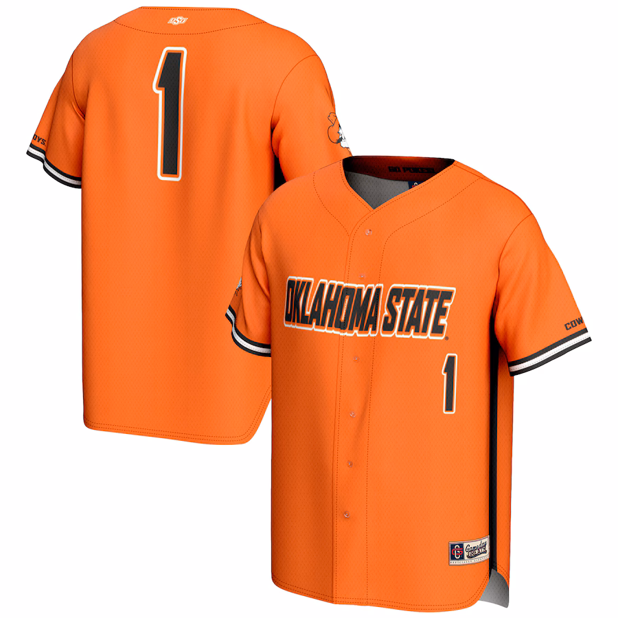 Men's GameDay Greats #1 Orange Oklahoma State Cowboys Lightweight Baseball Fashion Jersey - Jersey