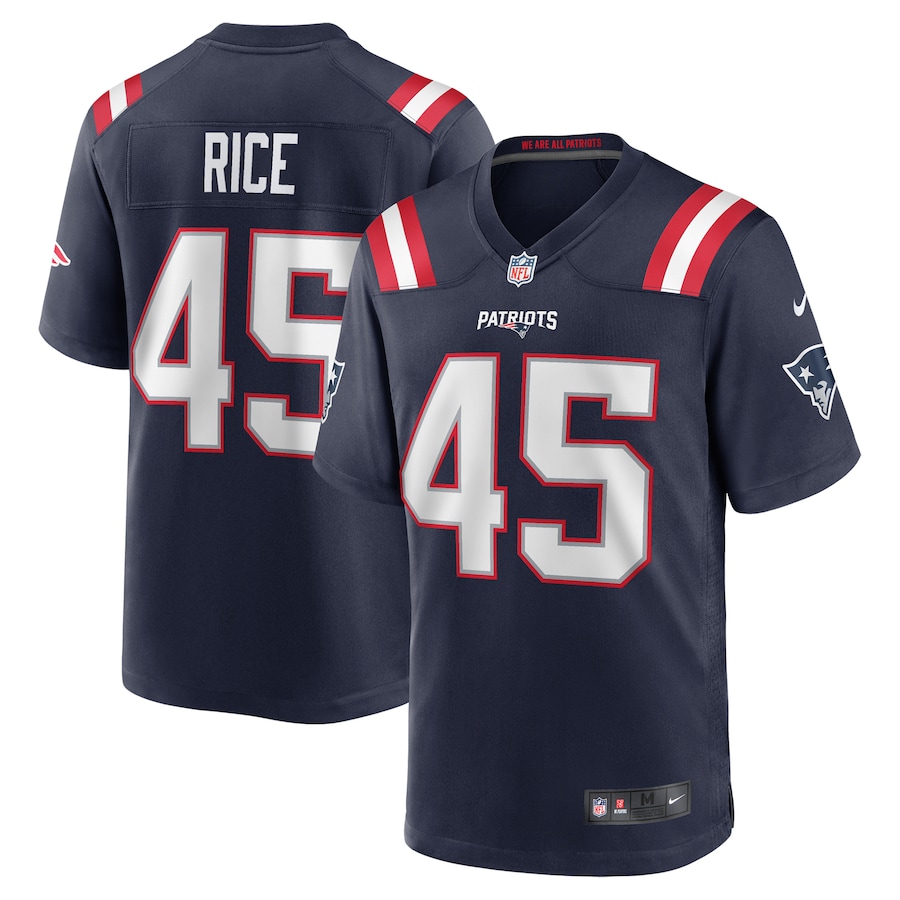 Men's New England Patriots Monty Rice Nike Navy Game Jersey - Jersey