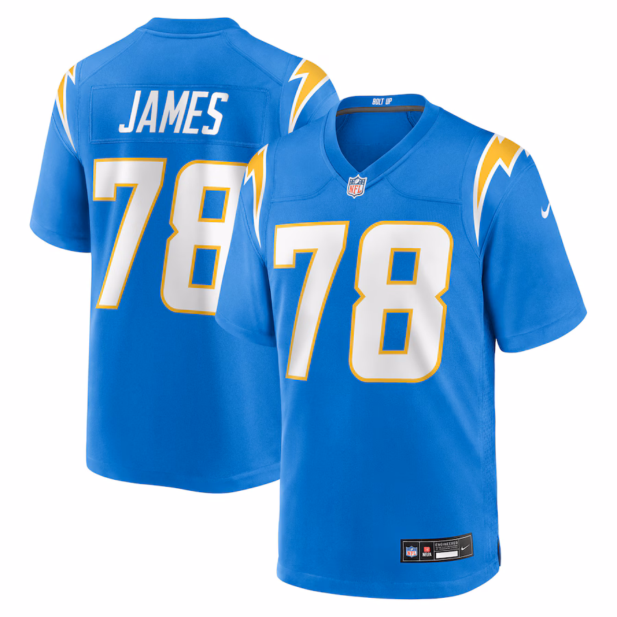 Men's Los Angeles Chargers Andre James Nike Powder Blue Team Game Jersey - Jersey