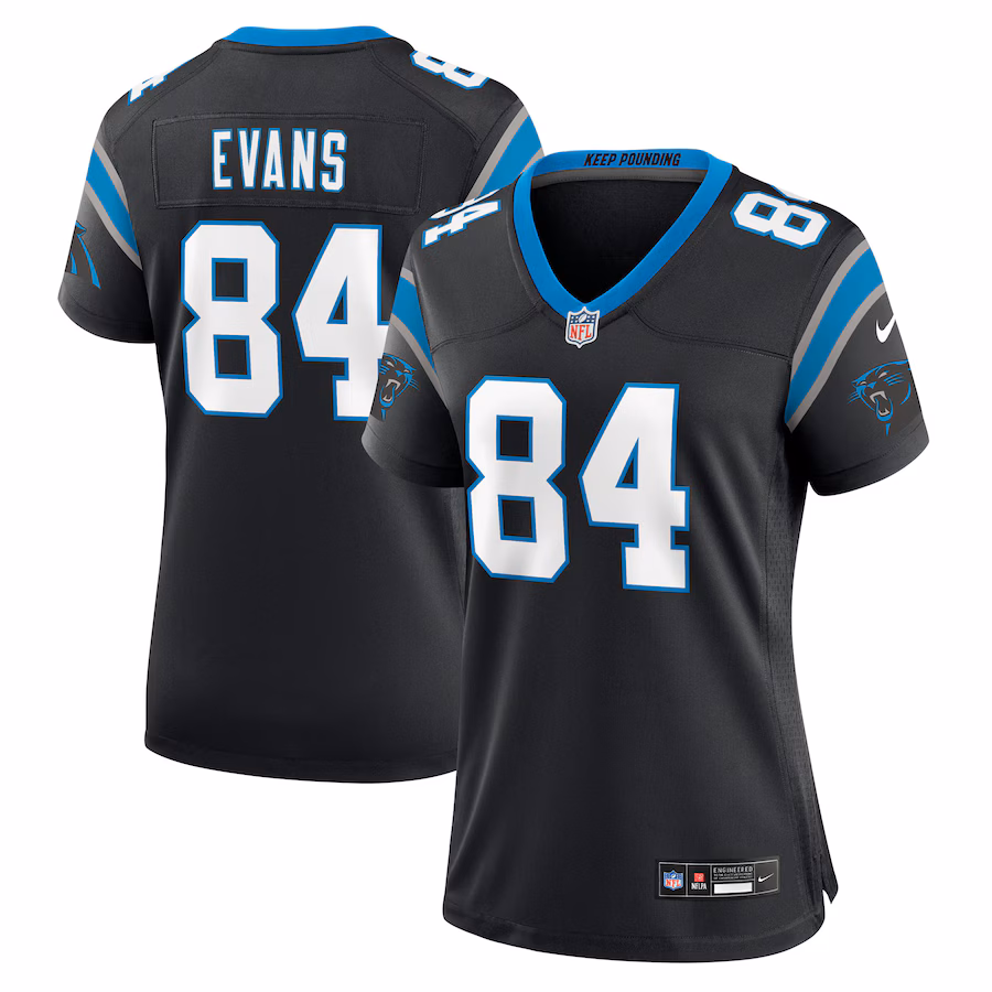 Women's Carolina Panthers Mitchell Evans Nike Black Team Game Jersey - Jersey