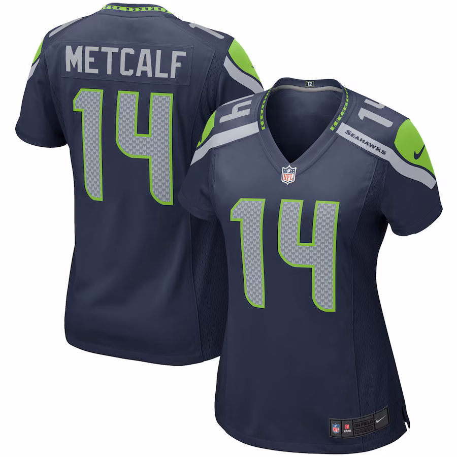 Women's Seattle Seahawks DK Metcalf Nike College Navy Game Player Jersey - Jersey