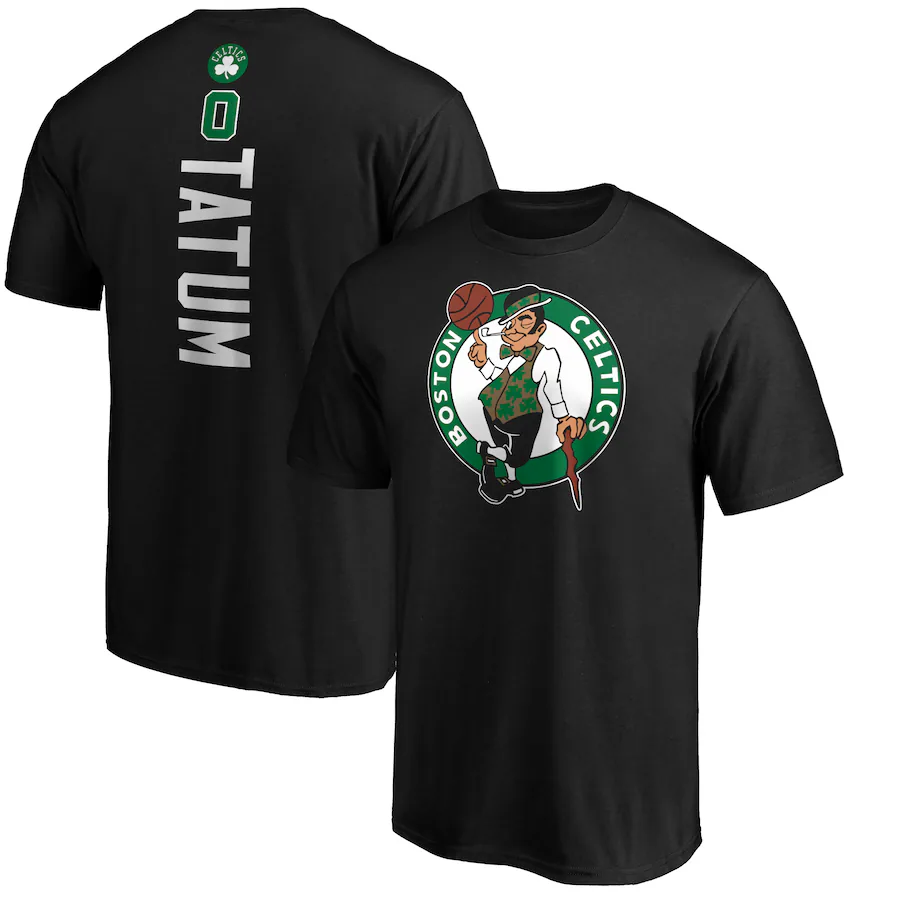 Men's Boston Celtics Jayson Tatum Black Team Playmaker Name & Number T-Shirt - Jersey