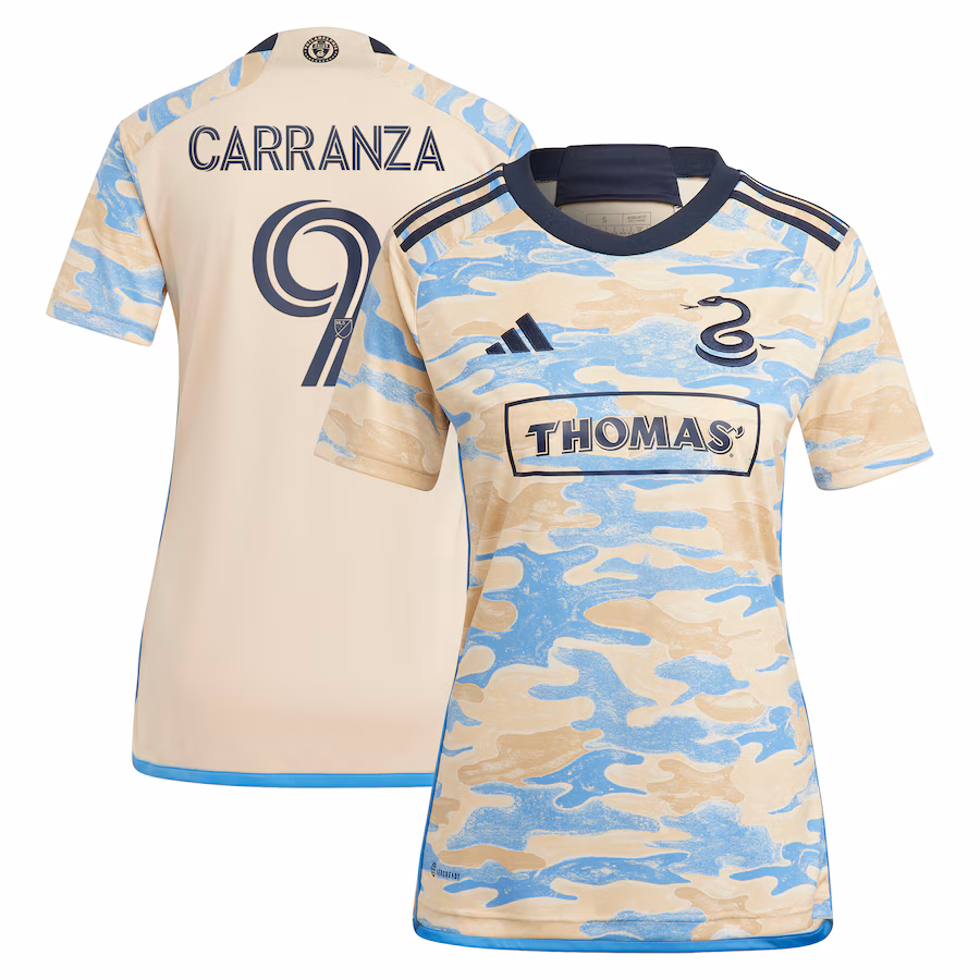 Women's Philadelphia Union Julian Carranza adidas Tan 2024 For Philly Replica Player Jersey - Jersey