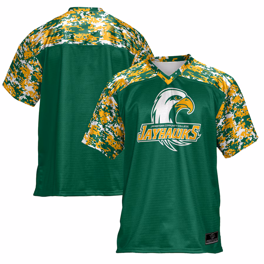 Youth ProSphere  Green SUNY Jamestown Community College Camo Football Jersey - Jersey