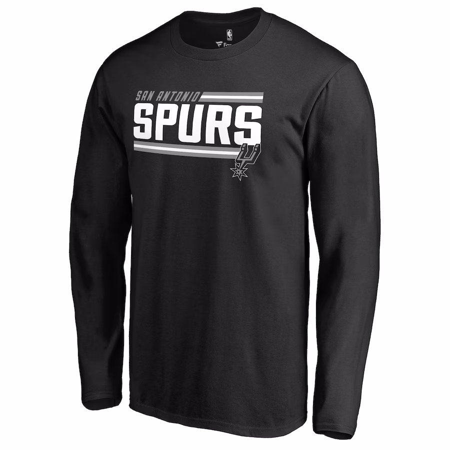 Men's San Antonio Spurs Black Onside Stripe Long Sleeve T-Shirt - Jersey