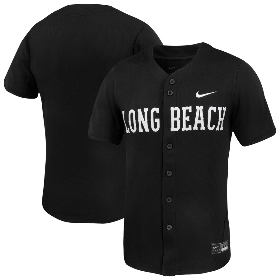 Men's Nike Black Cal State Long Beach The Beach Replica Baseball Jersey - Jersey