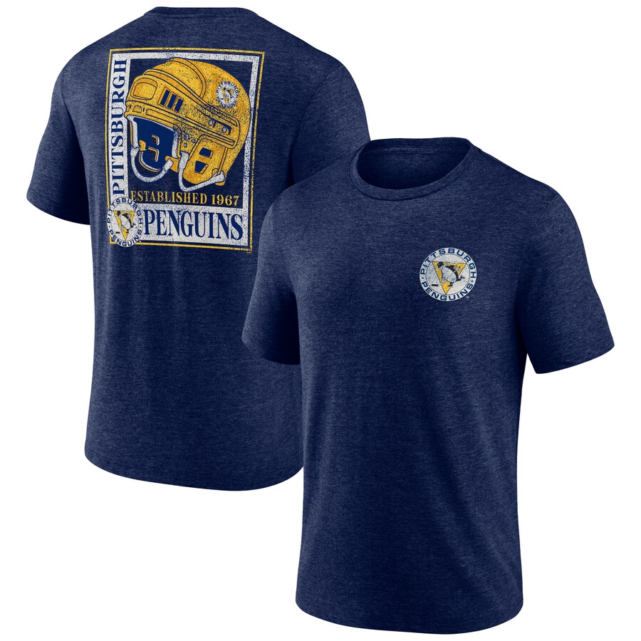 Men's Pittsburgh Penguins Navy Earnest Will Tri-Blend T-Shirt - Jersey
