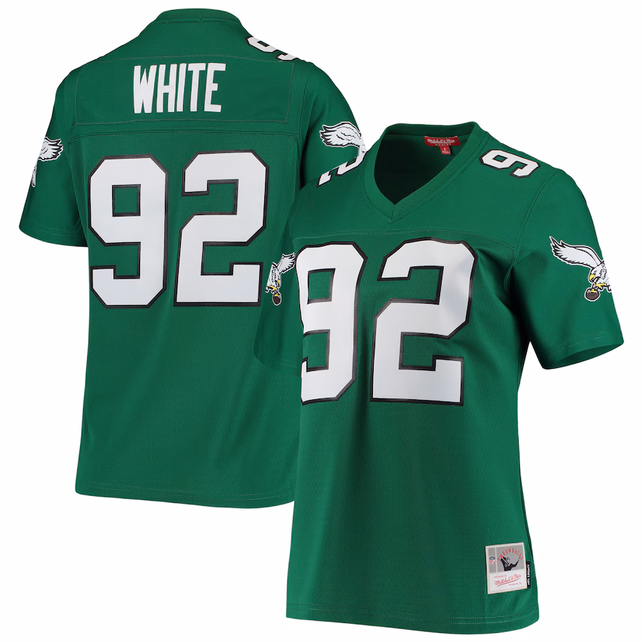 Women's Philadelphia Eagles Reggie White Mitchell & Ness Kelly Green 1990 Legacy Replica Jersey - Jersey