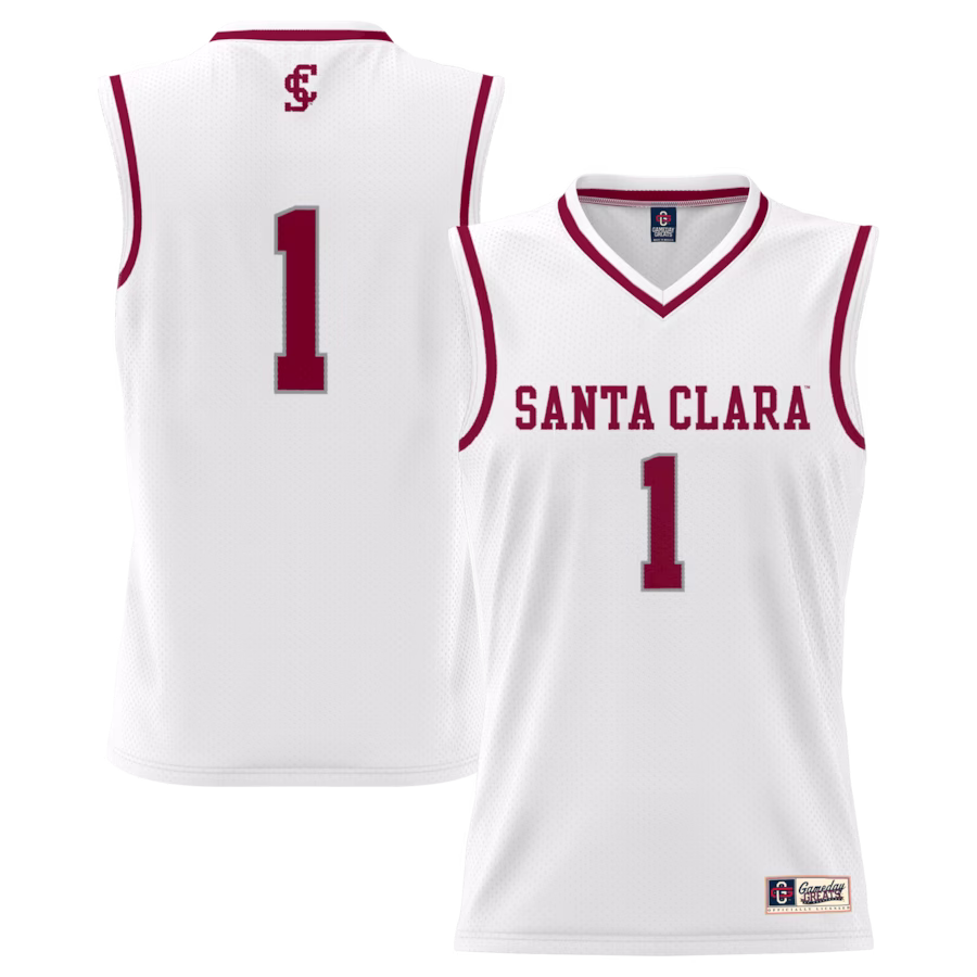 #1 Santa Clara Broncos GameDay Greats Lightweight Basketball Jersey - White - Jersey
