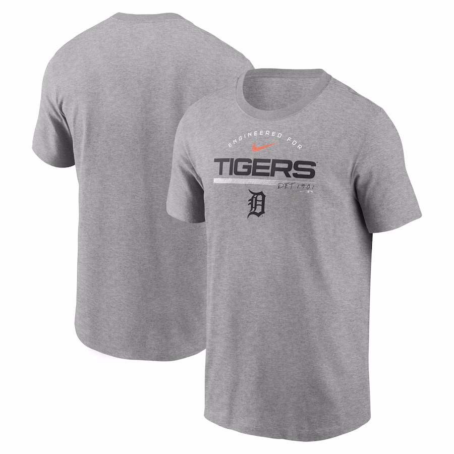 Men's Detroit Tigers Nike Heather Gray Team Engineered Performance T-Shirt - Jersey