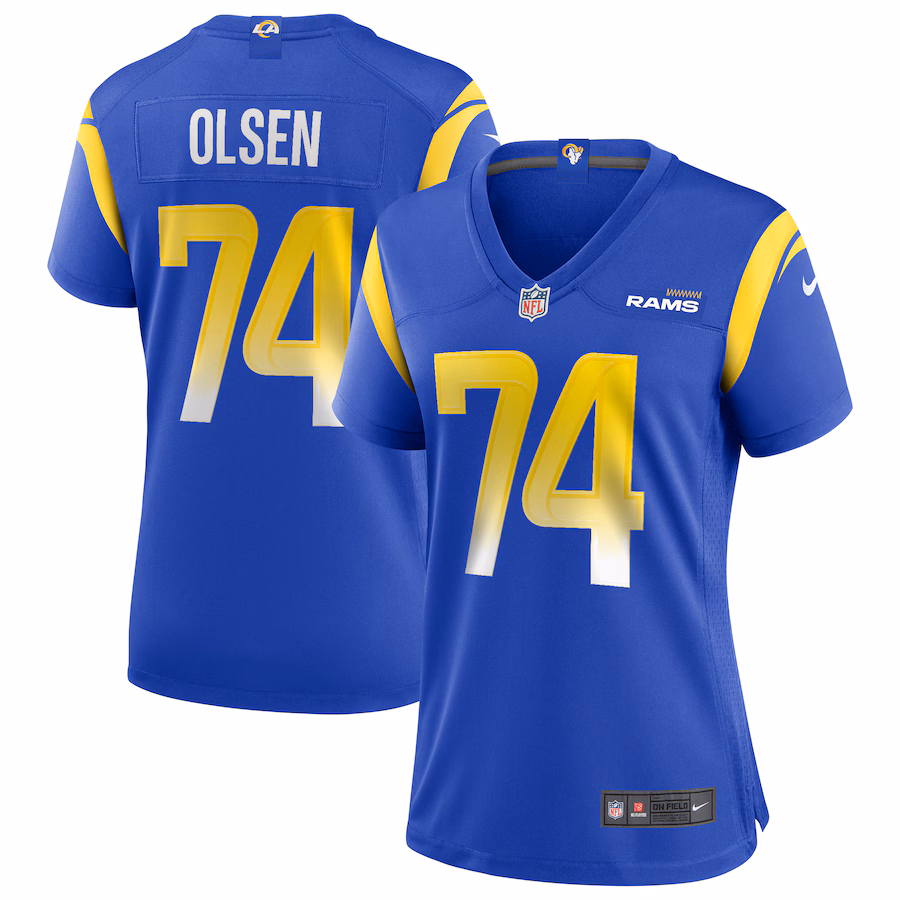 Women's Los Angeles Rams Merlin Olsen Nike Royal Game Retired Player Jersey - Jersey
