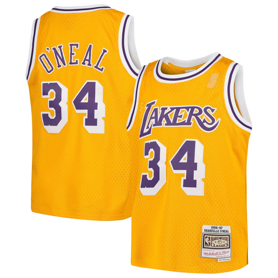 Youth Los Angeles Lakers Shaquille O'Neal Mitchell & Ness Gold Swingman Throwback Jersey - Jersey