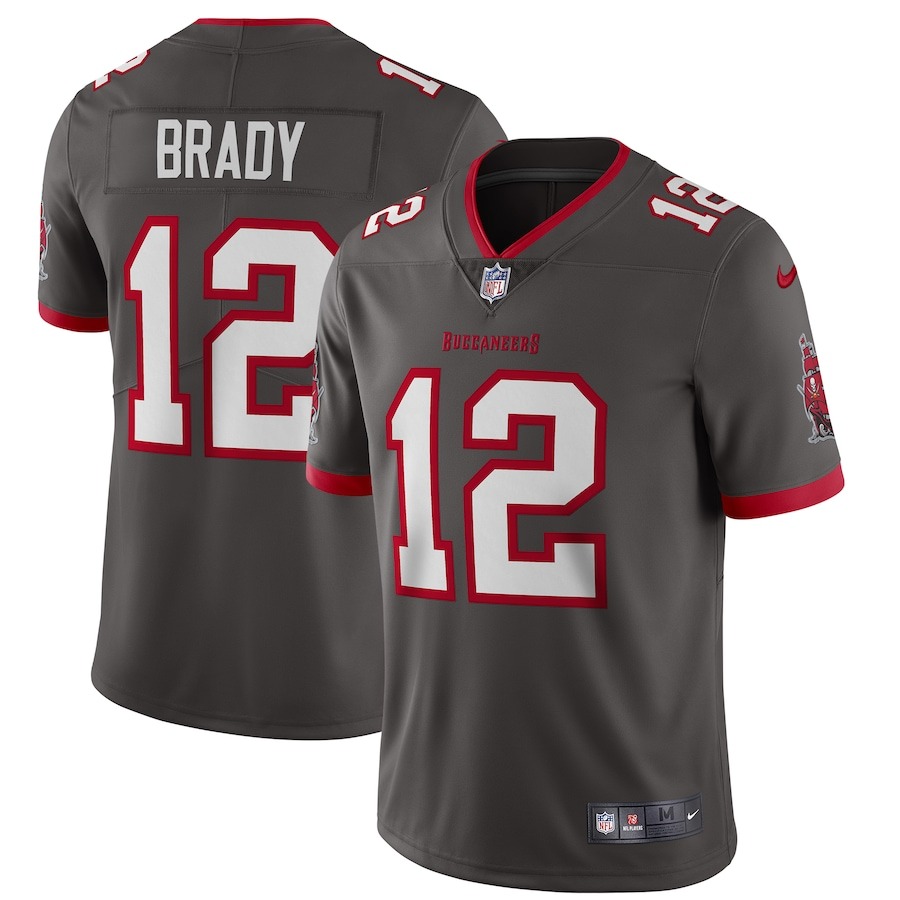 Men's Tampa Bay Buccaneers Tom Brady Nike Pewter Alternate Vapor Limited Jersey - Jersey