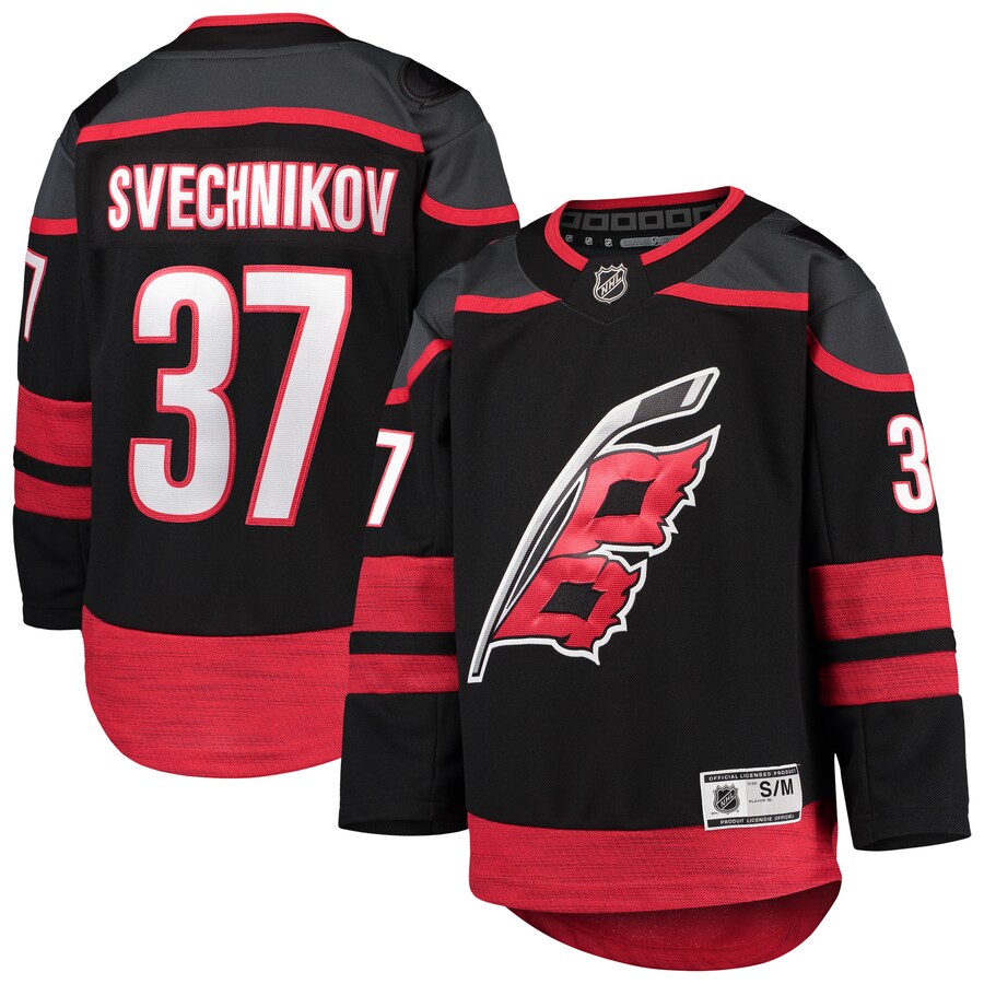 Youth Carolina Hurricanes Andrei Svechnikov Black Home Premier Player Jersey - Jersey