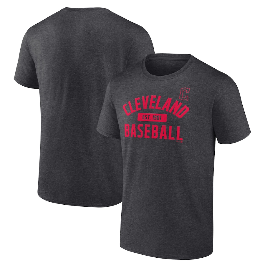 Men's Cleveland Guardians Charcoal Primary Pill T-Shirt - Jersey