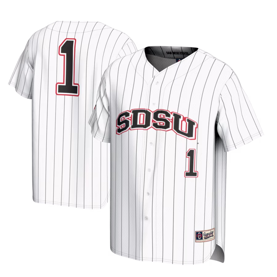 #1 San Diego State Aztecs GameDay Greats Youth Lightweight Baseball Fashion Jersey - White - Jersey
