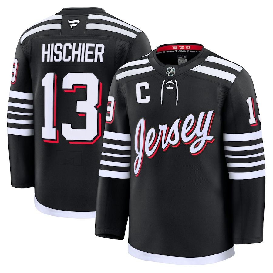 Men's New Jersey Devils Nico Hischier Fanatics Black Alternate Premium Jersey - Jersey