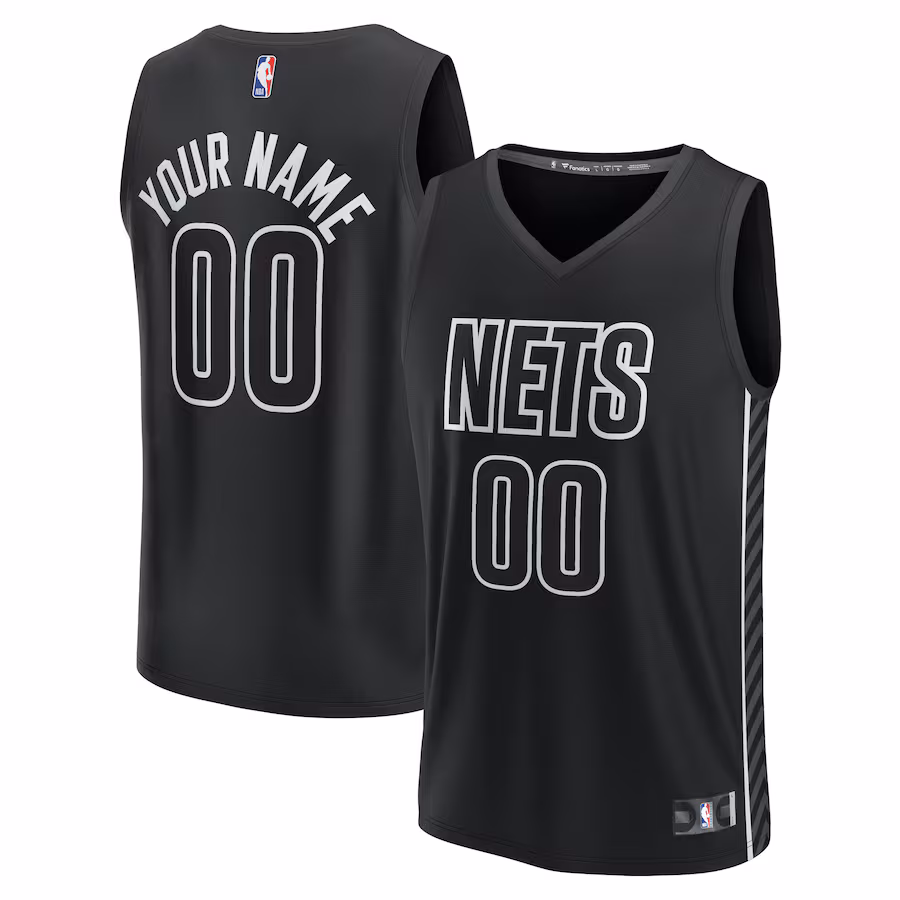 Youth Brooklyn Nets  Fanatics Black Fast Break Replica Custom Jersey - Statement Edition - Jersey