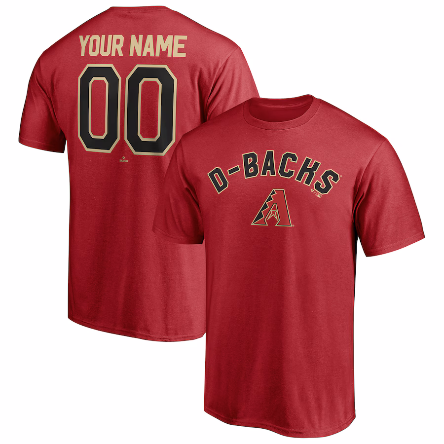 Men's Arizona Diamondbacks Red Personalized Team Winning Streak Name & Number T-Shirt - Jersey