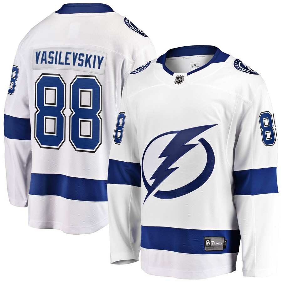Men's Tampa Bay Lightning Andrei Vasilevskiy Fanatics Branded White Away Premier Breakaway Player Jersey - Jersey
