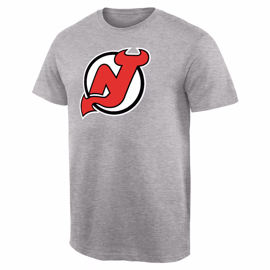 Men's New Jersey Devils Ash Team Primary Logo T-Shirt - Jersey