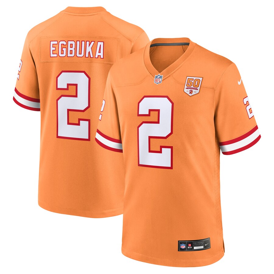 Men's Tampa Bay Buccaneers Emeka Egbuka Nike Creamsicle Alternate 2 50th Season Game Jersey - Jersey