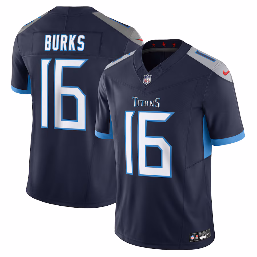 Men's Tennessee Titans Treylon Burks Nike Navy Vapor F.U.S.E. Limited Jersey - Jersey