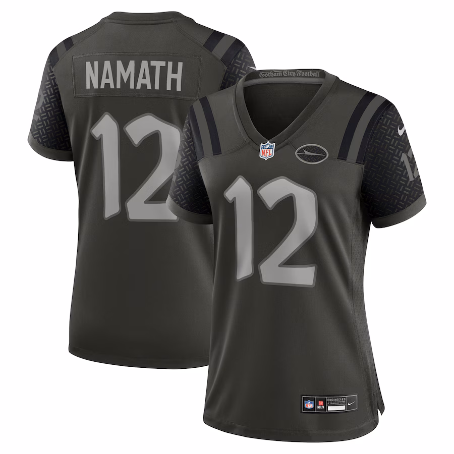 Women's New York Jets Joe Namath Nike Gotham Green 2025 Rivalries Collection Retired Player Game Jersey - Jersey