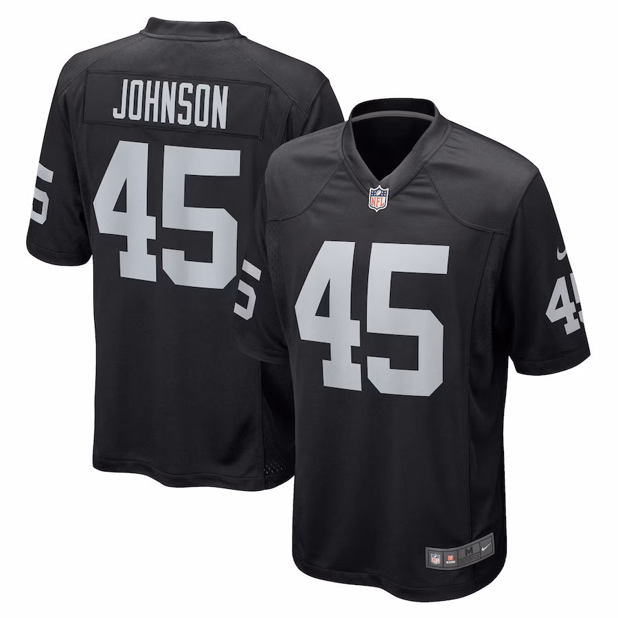 Men's Las Vegas Raiders Jaquan Johnson Nike Black Game Player Jersey - Jersey