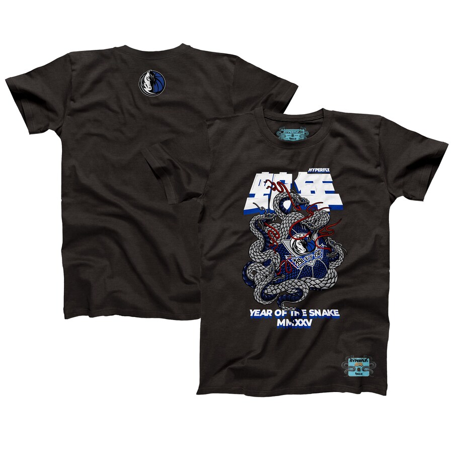 Unisex Dallas Mavericks NBALab x Hyperfly Heather Black Year of the Snake Lunar New Year Collection T-Shirt - Jersey