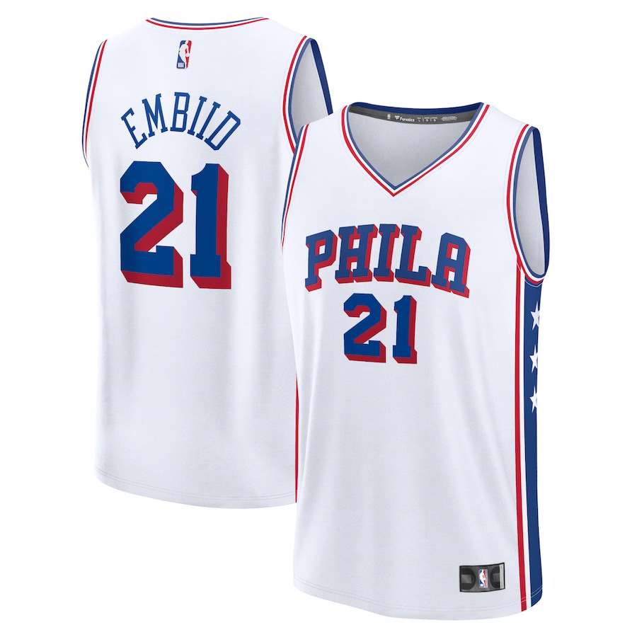 Men's Philadelphia 76ers Joel Embiid Fanatics White Fast Break Replica Jersey - Association Edition - Jersey