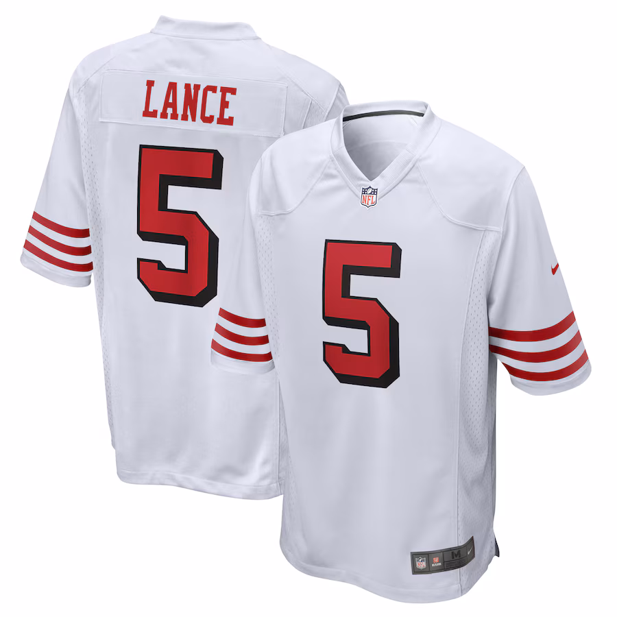 Men's San Francisco 49ers Trey Lance Nike White Alternate Game Jersey - Jersey
