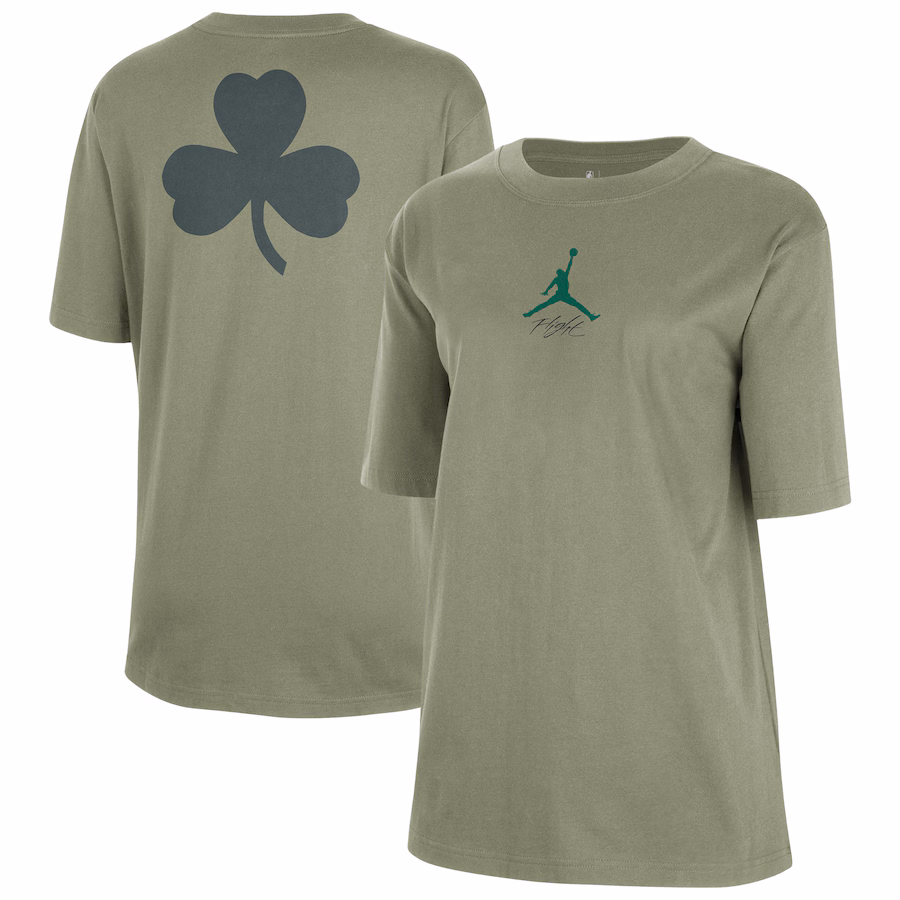 Women's Boston Celtics  Jordan Brand Green Courtside Statement Edition Boyfriend T-Shirt - Jersey