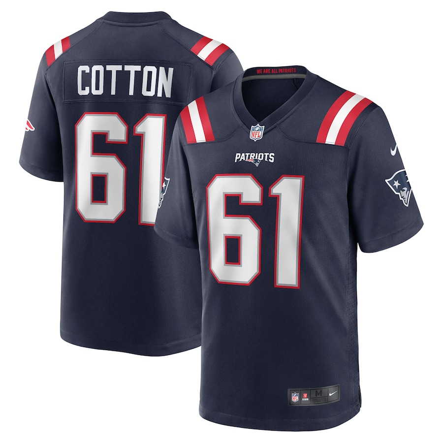 Men's New England Patriots Lester Cotton Sr. Nike Navy Team Game Jersey - Jersey