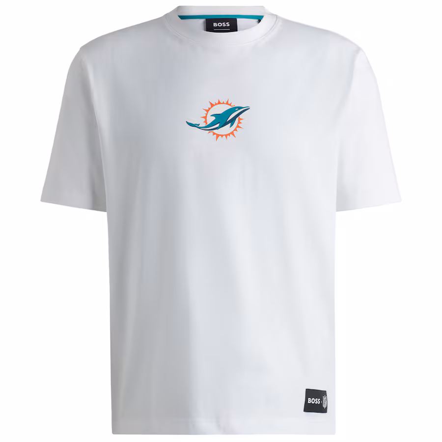 Unisex Miami Dolphins Hugo Boss White Brady T-Shirt - Jersey