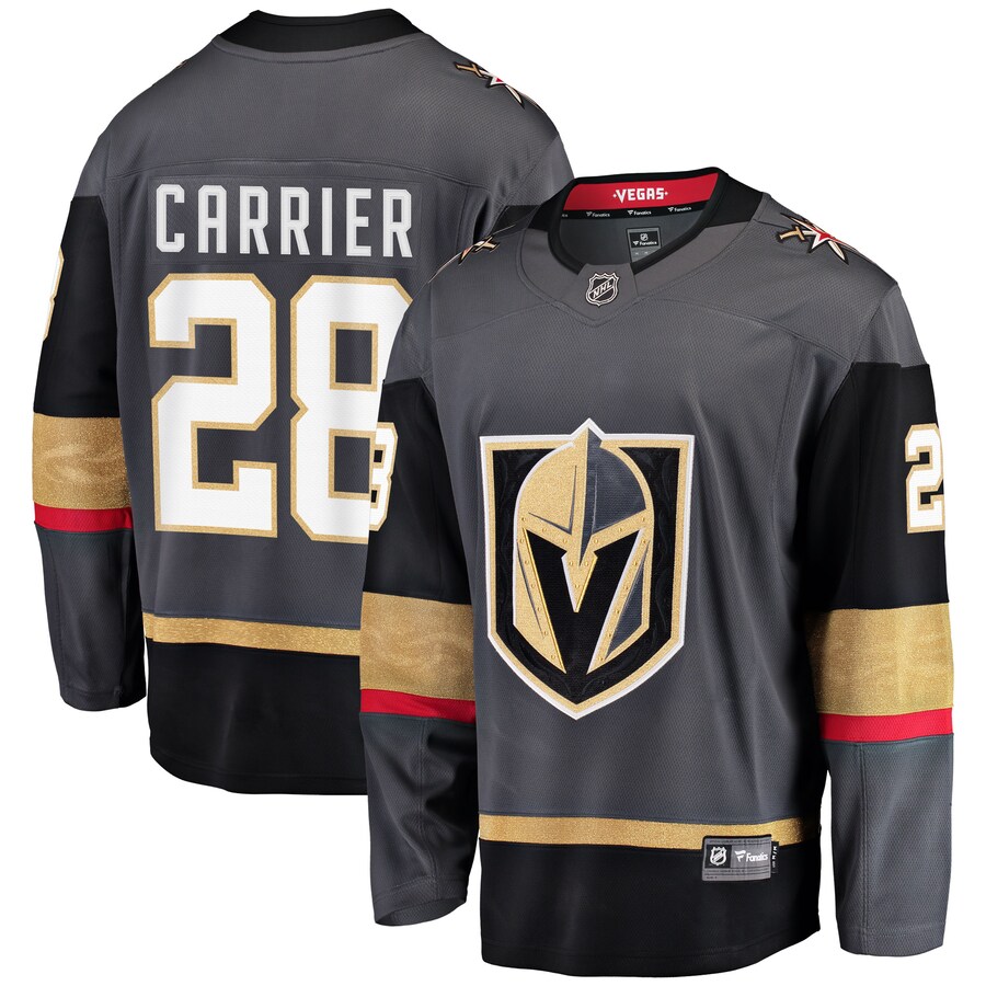 Men's Vegas Golden Knights William Carrier Gray Alternate Breakaway Player Jersey - Jersey
