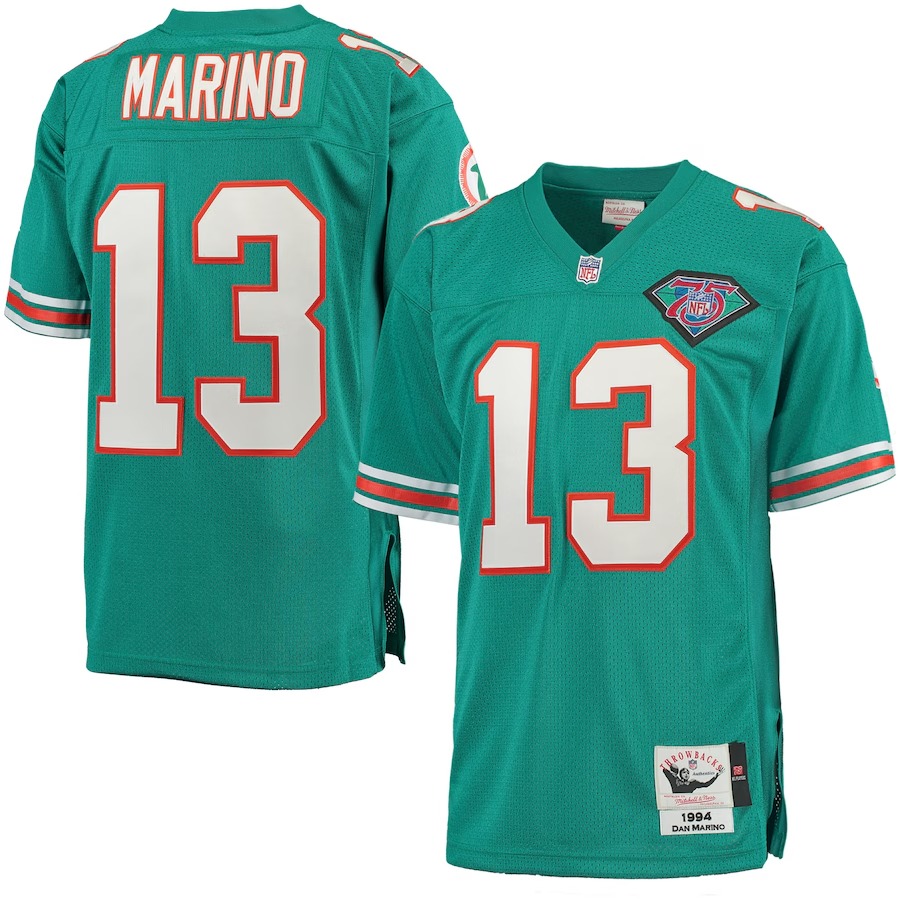 Mens Miami Dolphins Dan Marino Mitchell & Ness Aqua Authentic Throwback Jersey - Jersey
