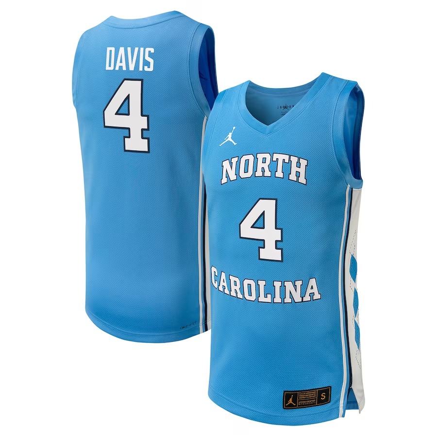 RJ Davis North Carolina Tar Heels Jordan Brand NIL Basketball Replica Player Jersey - Carolina Blue - Jersey