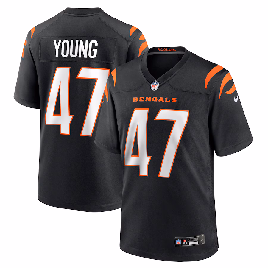 Men's Cincinnati Bengals Craig Young Nike Black Team Game Jersey - Jersey