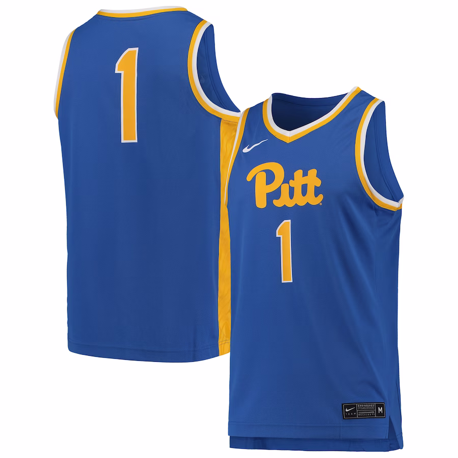 #1 Pitt Panthers Nike Team Replica Basketball Jersey - Royal - Jersey