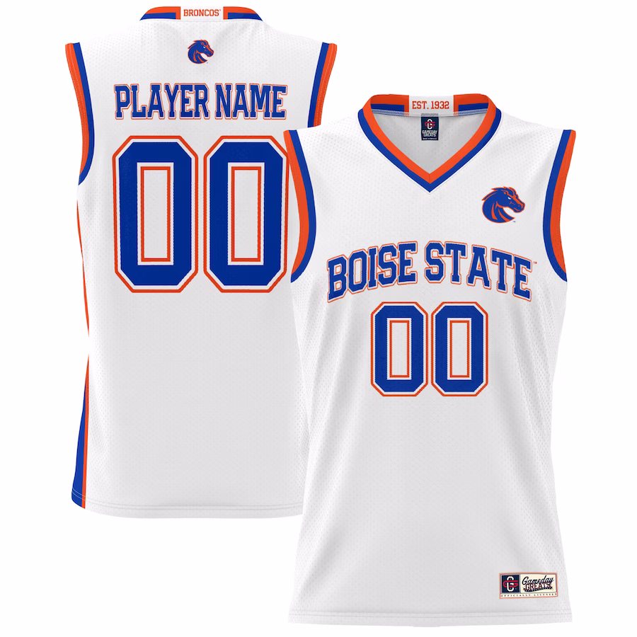 Boise State Broncos GameDay Greats Unisex NIL Pick-A-Player Lightweight Women's Basketball Jersey - White - Jersey