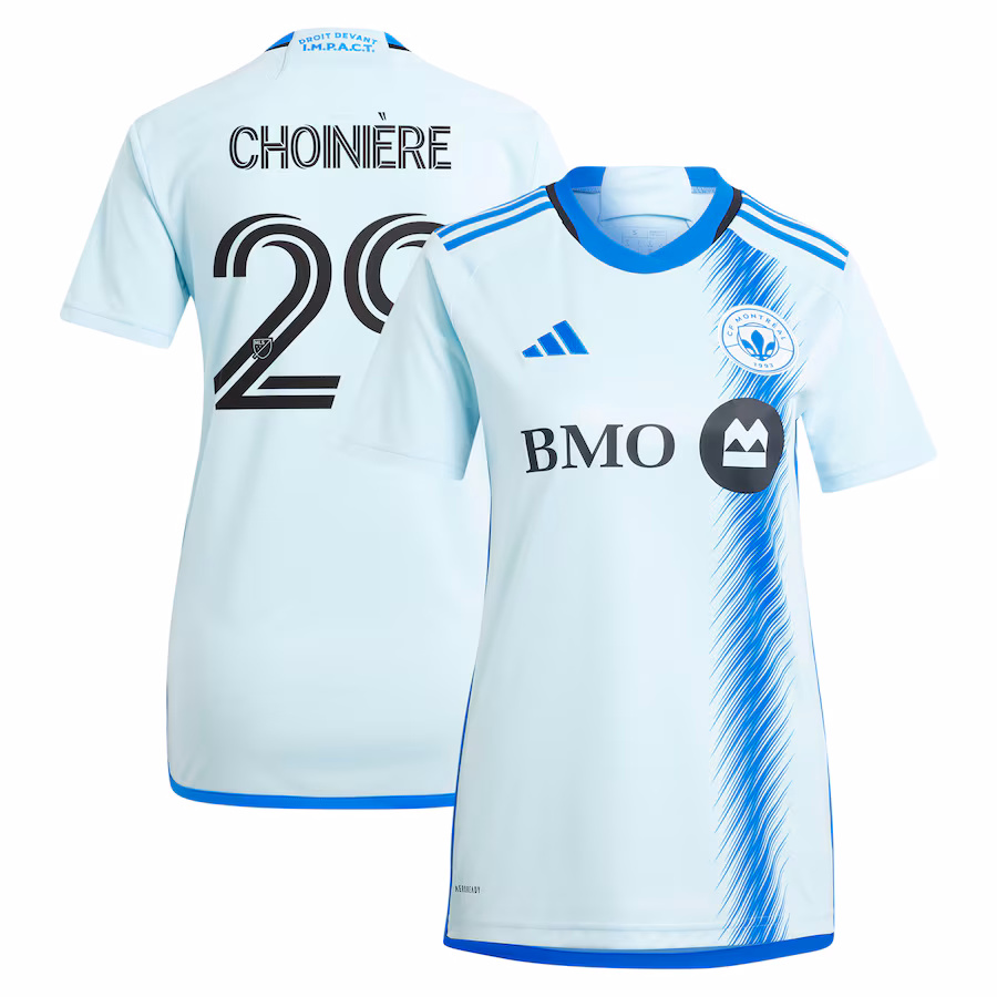 Women's CF Montreal Mathieu Choinière adidas Light Blue 2024 La Main Replica Player Jersey - Jersey
