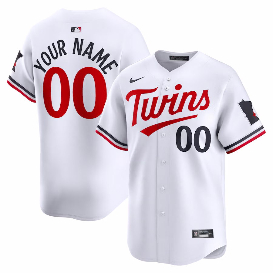 Men's Minnesota Twins Nike White Home Limited Custom Jersey - Jersey