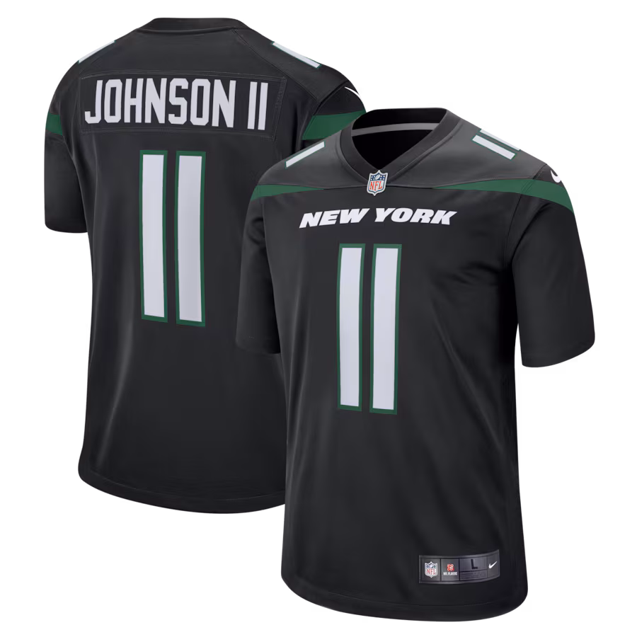 Men's New York Jets Jermaine Johnson II Nike Black Alternate Game Jersey - Jersey